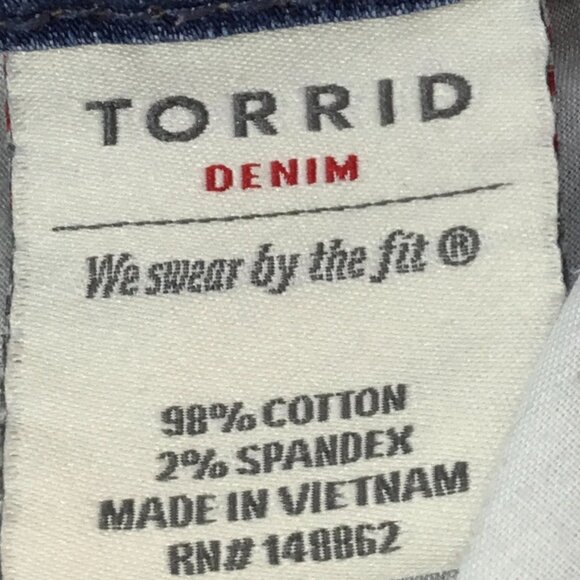 torrid Denim Shorts Jean Stretch Blue Size 20 Embroidered Short Floral - Picture 7 of 7